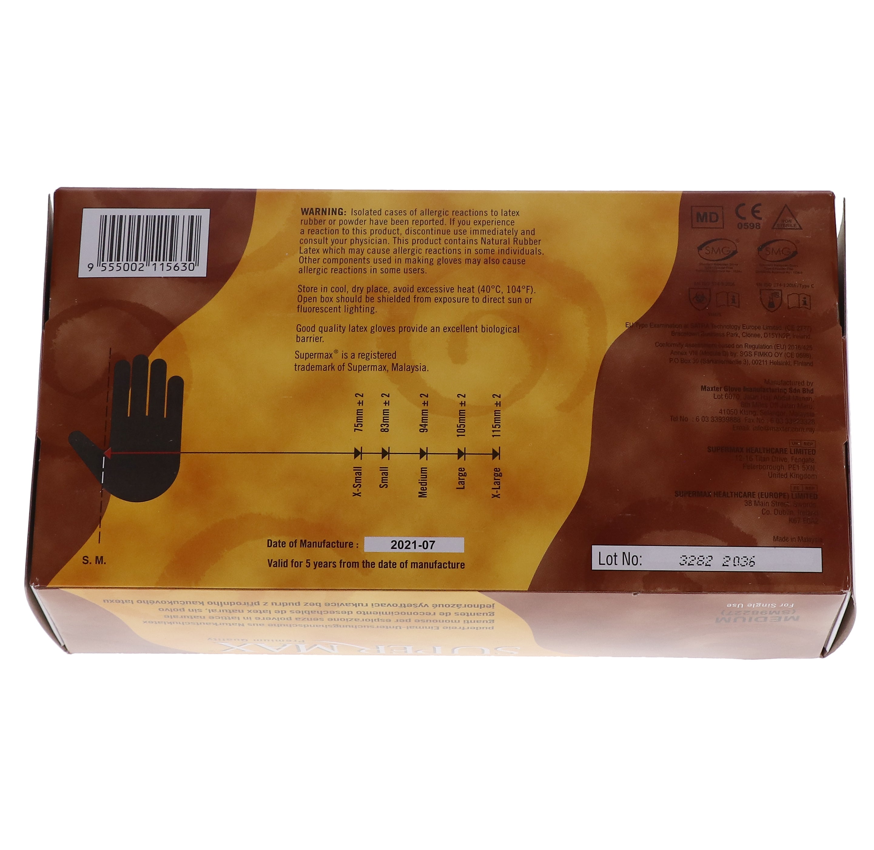House Brand Dentistry SM98227 Supermax Non-Sterile Latex Examination Gloves Powder Free Medium 100/Bx House Brand Dentistry SM98227 Supermax Non-Sterile Latex Examination Gloves Powder Free Medium 100/Bx